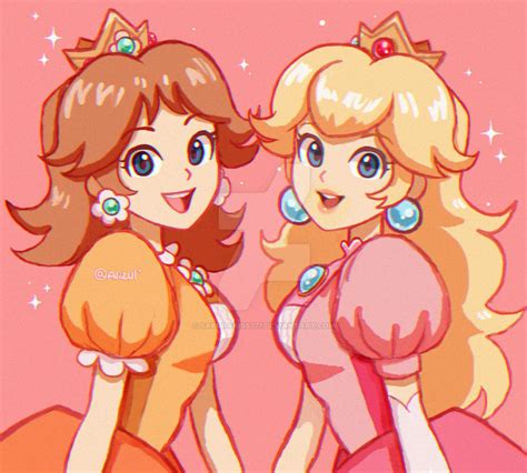 peach and daisy fan art